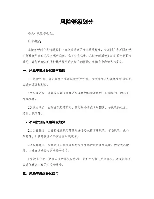 风险等级划分