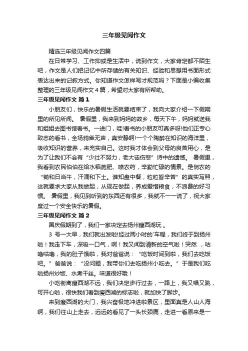 精选三年级见闻作文四篇