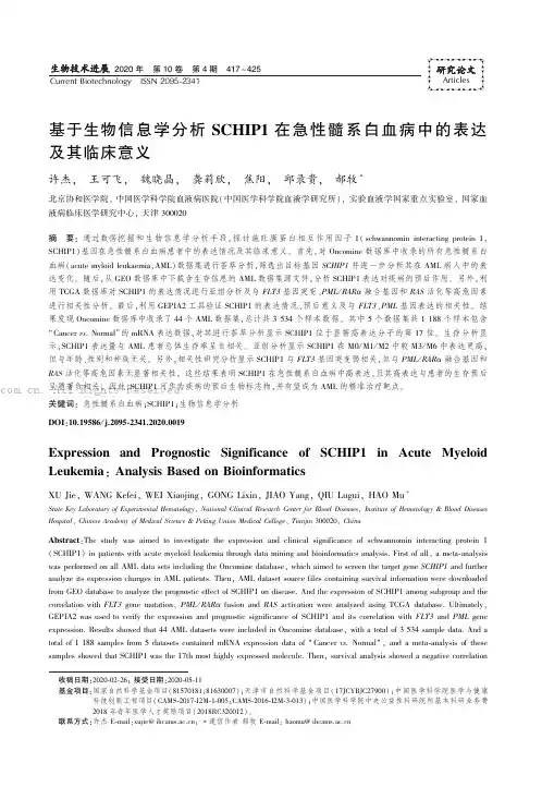 基于生物信息学分析SCHIP1 在急性髓系白血病中的表达及其临床意义
