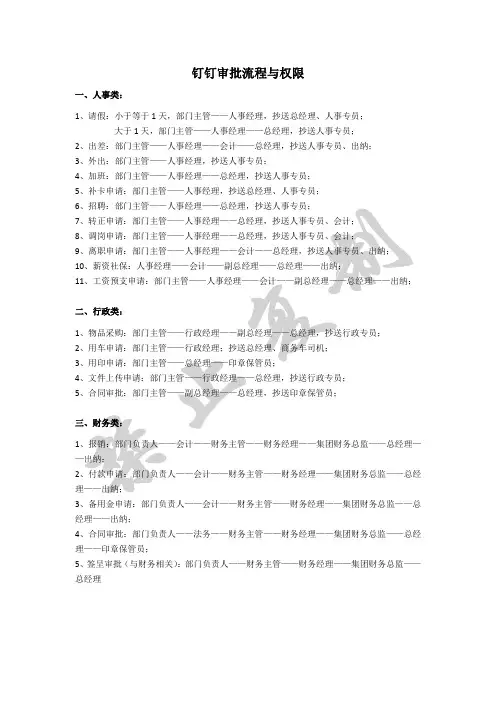 钉钉审批规程权限