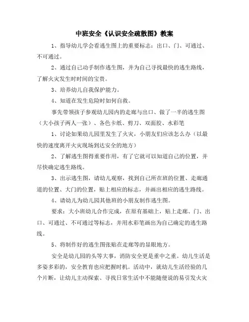 中班安全《认识安全疏散图》教案