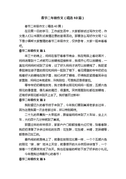 春节二年级作文（精选40篇）
