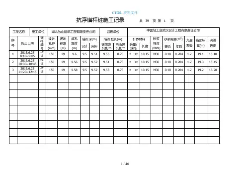 [LX]抗浮锚杆桩施工记录809