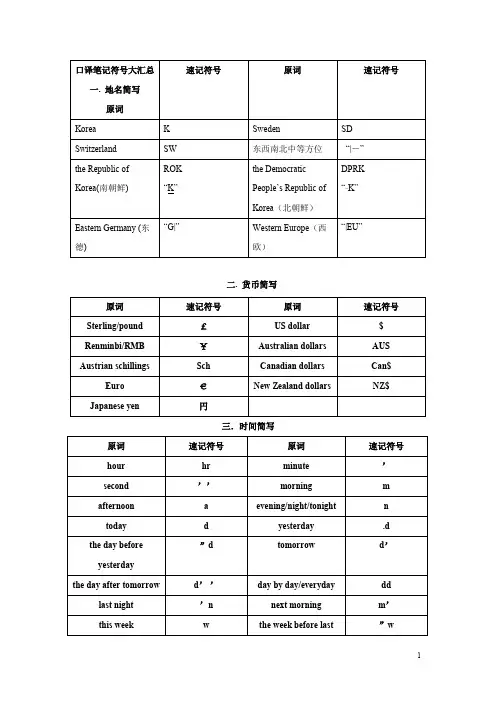 口译笔记符号大汇总