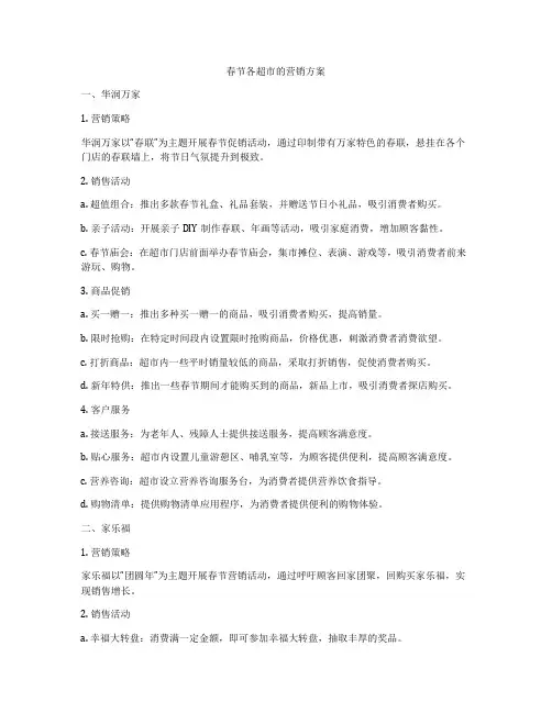 春节各超市的营销方案