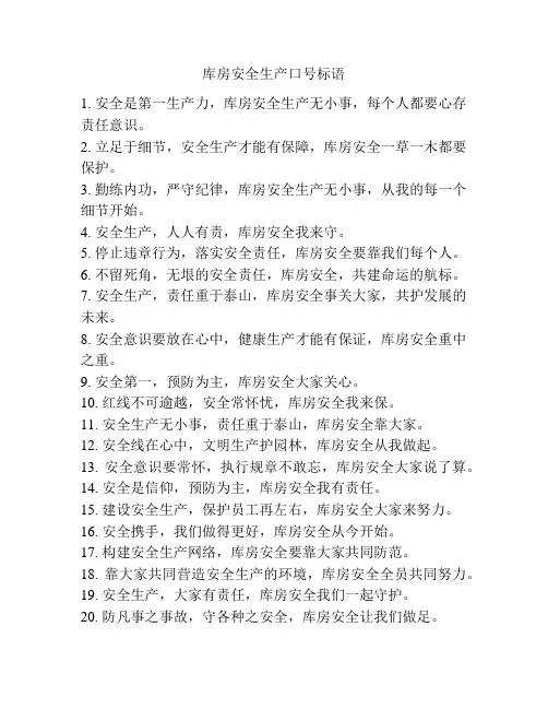 库房安全生产口号标语