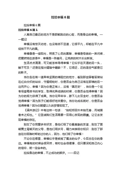 捡拾幸福6篇