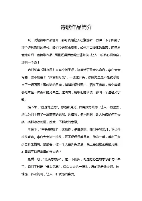 诗歌作品简介
