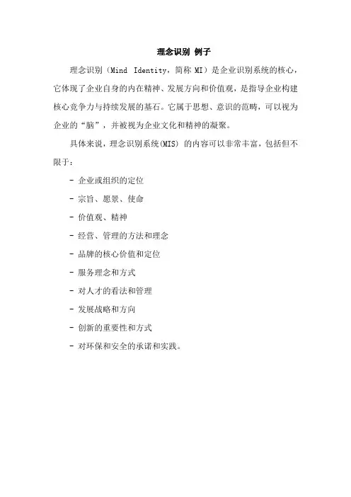 理念识别 例子