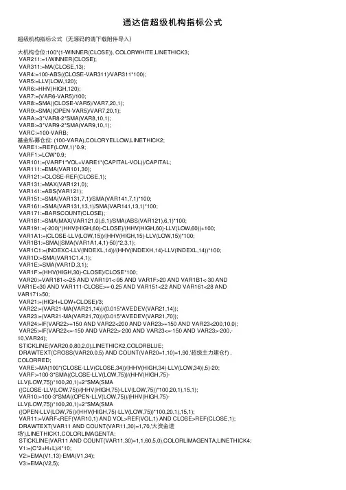 通达信超级机构指标公式