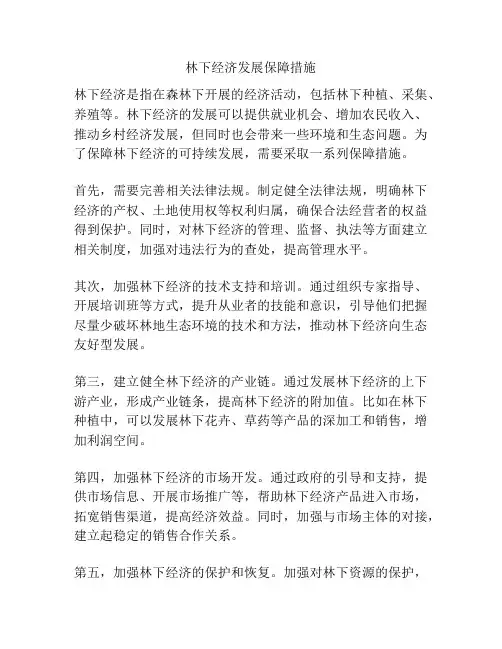 林下经济发展保障措施