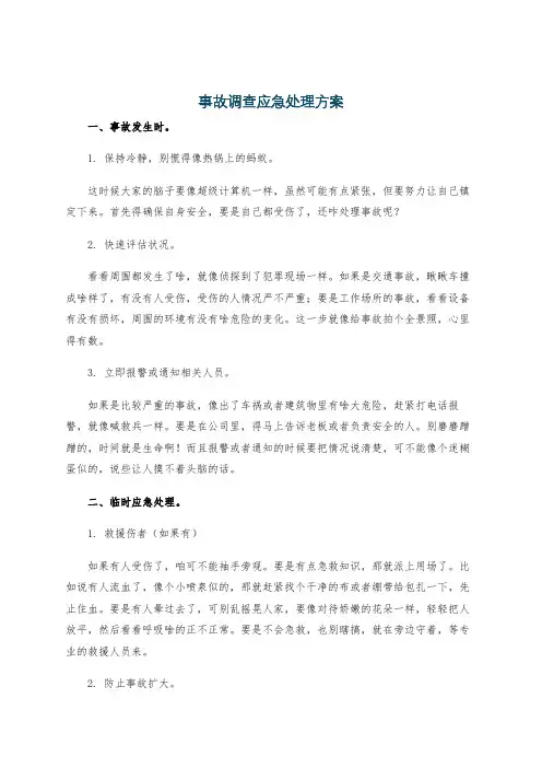 事故调查应急处理方案
