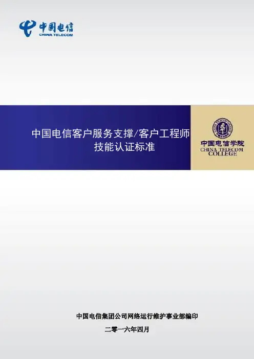 2017年中国电信客户工程师技能认证标准