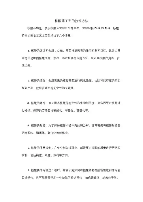 核酸药工艺的技术方法