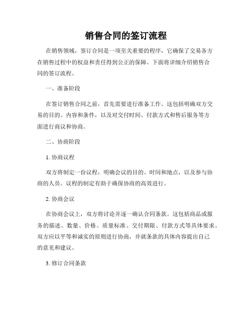销售合同的签订流程
