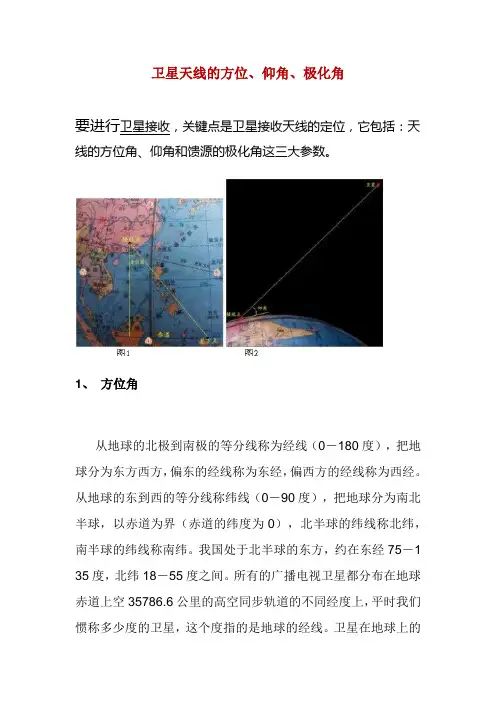 卫星天线的方位、仰角、极化角