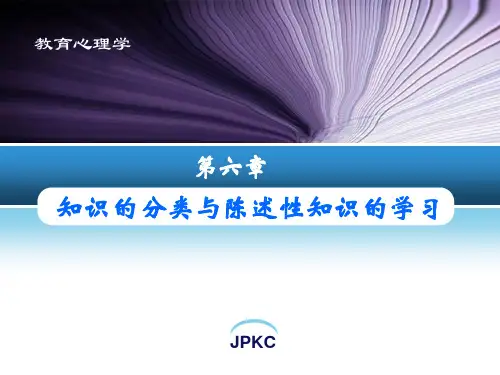 教育心理学    第6章知识的分类与陈述性知识的学习