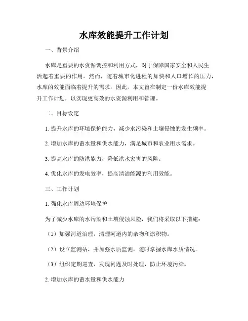 水库效能提升工作计划