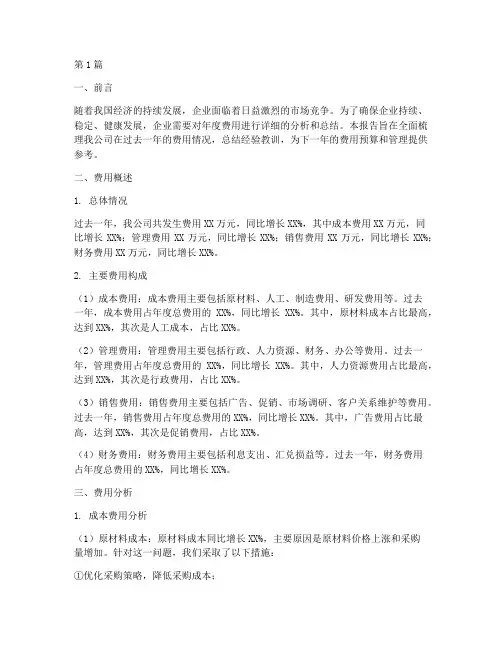 年度费用报告总结(3篇)