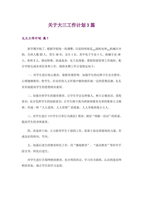 关于大三工作计划3篇