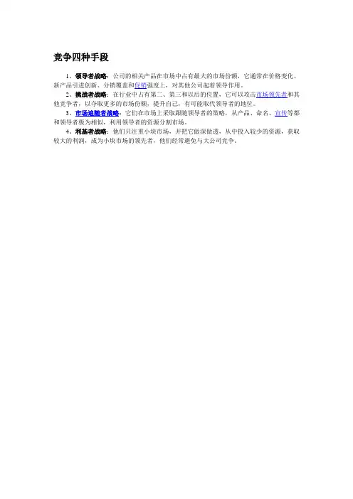 竞争的四种手段