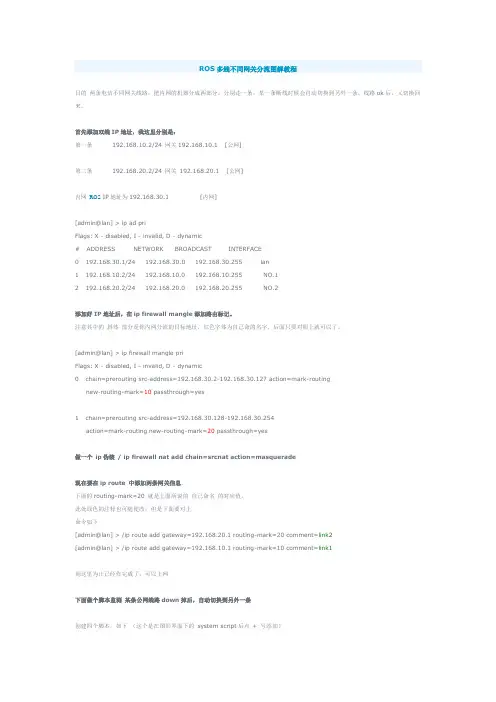 ROS多线不同网关分流图解教程