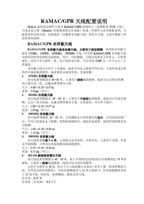 探地雷达天线说明