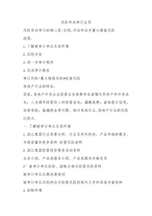 风险导向审计应用