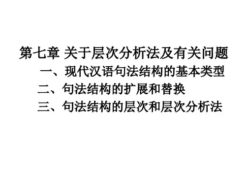 现代汉语语法学第七章关于层次分析法及有关问题