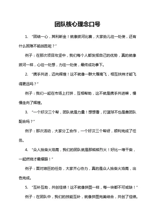 团队核心理念口号