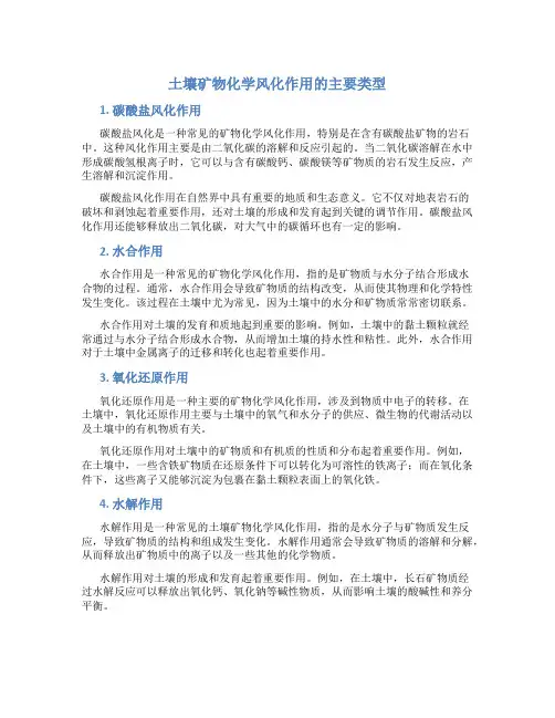 土壤矿物化学风化作用的主要类型