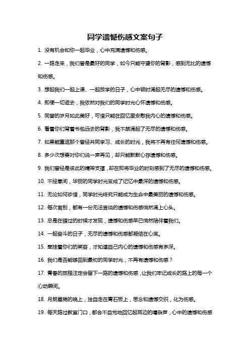 同学遗憾伤感文案句子