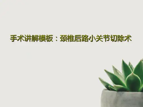 手术讲解模板：颈椎后路小关节切除术共46页