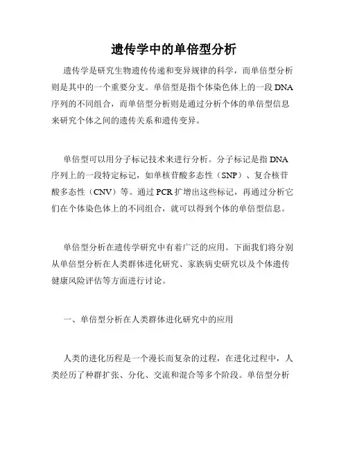 遗传学中的单倍型分析