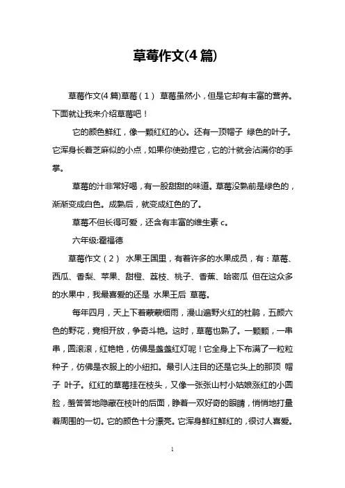 草莓作文(4篇)
