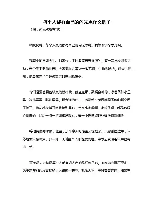 每个人都有自己的闪光点作文例子
