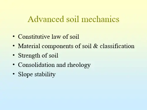 河海大学殷宗泽高等土力学1(英文)Constitutive Law of Soil