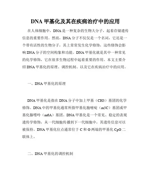 DNA甲基化及其在疾病治疗中的应用