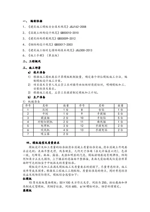 模板计算书