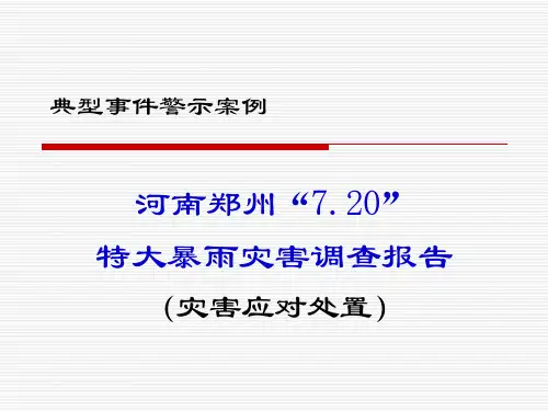 河南郑州“7.20”特大暴雨灾害事件—灾害应对处置
