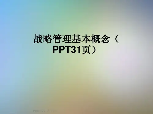 战略管理基本概念(PPT31页)