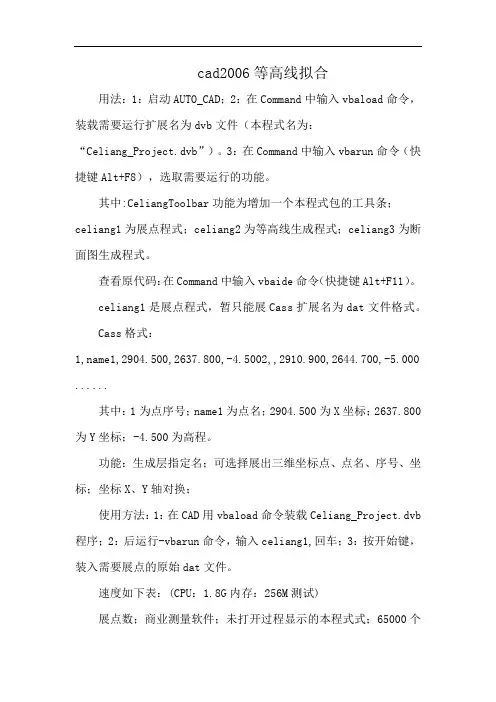 cad2006等高线拟合