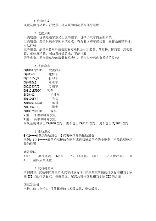 专用汽车底盘知识讲解