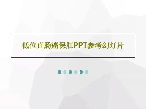 低位直肠癌保肛PPT参考幻灯片共26页文档