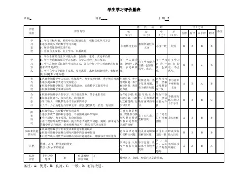 学生学习评价量表