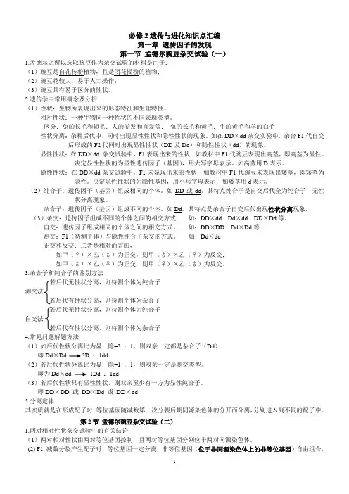 生物必修(2)遗传和变异知识点整理
