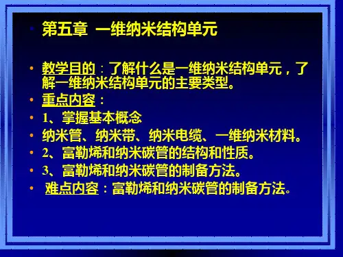 第五章一维纳米纳米结构单元全