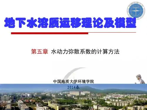 溶质运移理论水动力弥散数的计算方法
