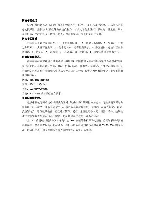 网格布的成分