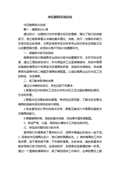 冲压模具实训总结
